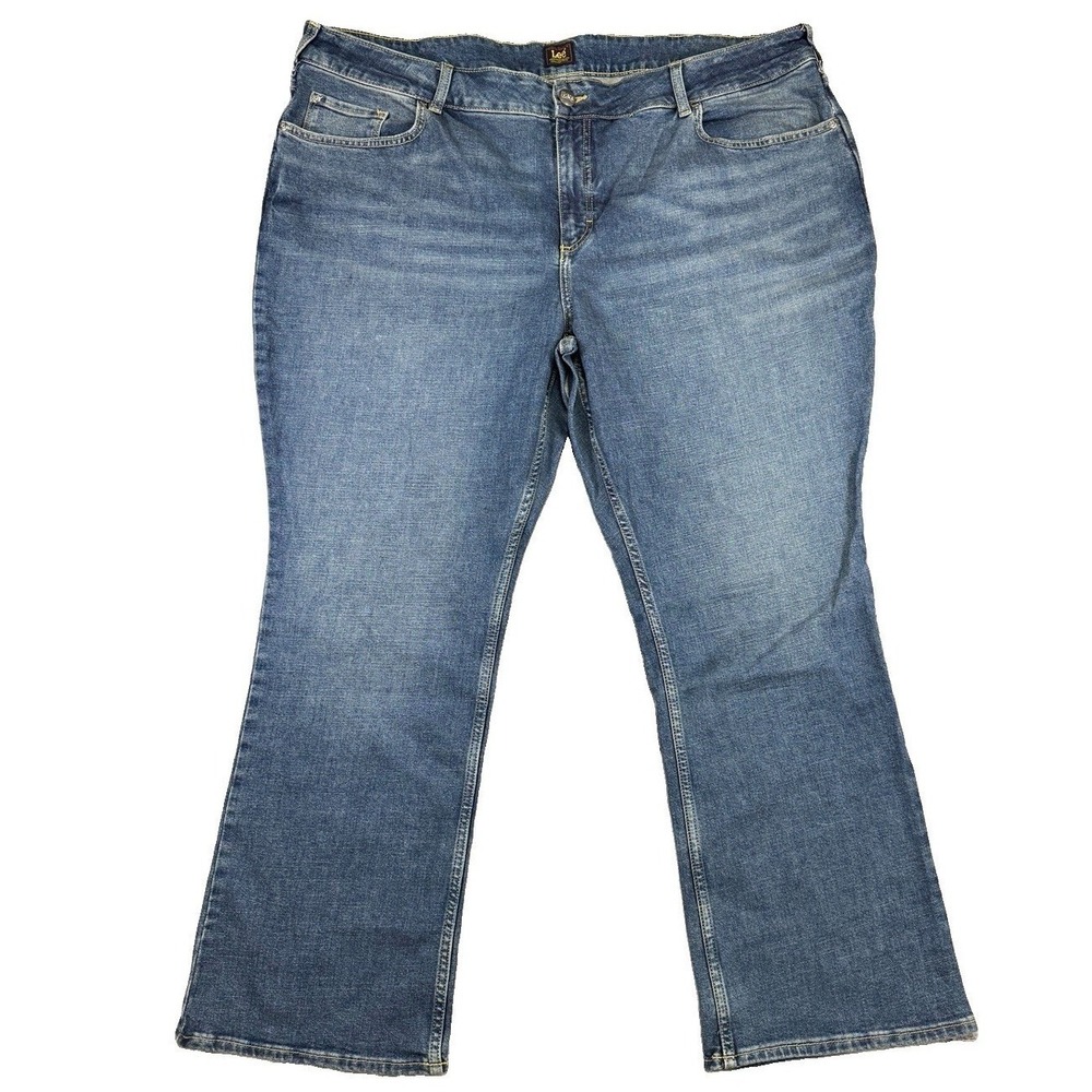 NWT Lee Plus Size Mid Rise Bootcut Blue Denim Stretch Jeans 26W Everyday Comfy